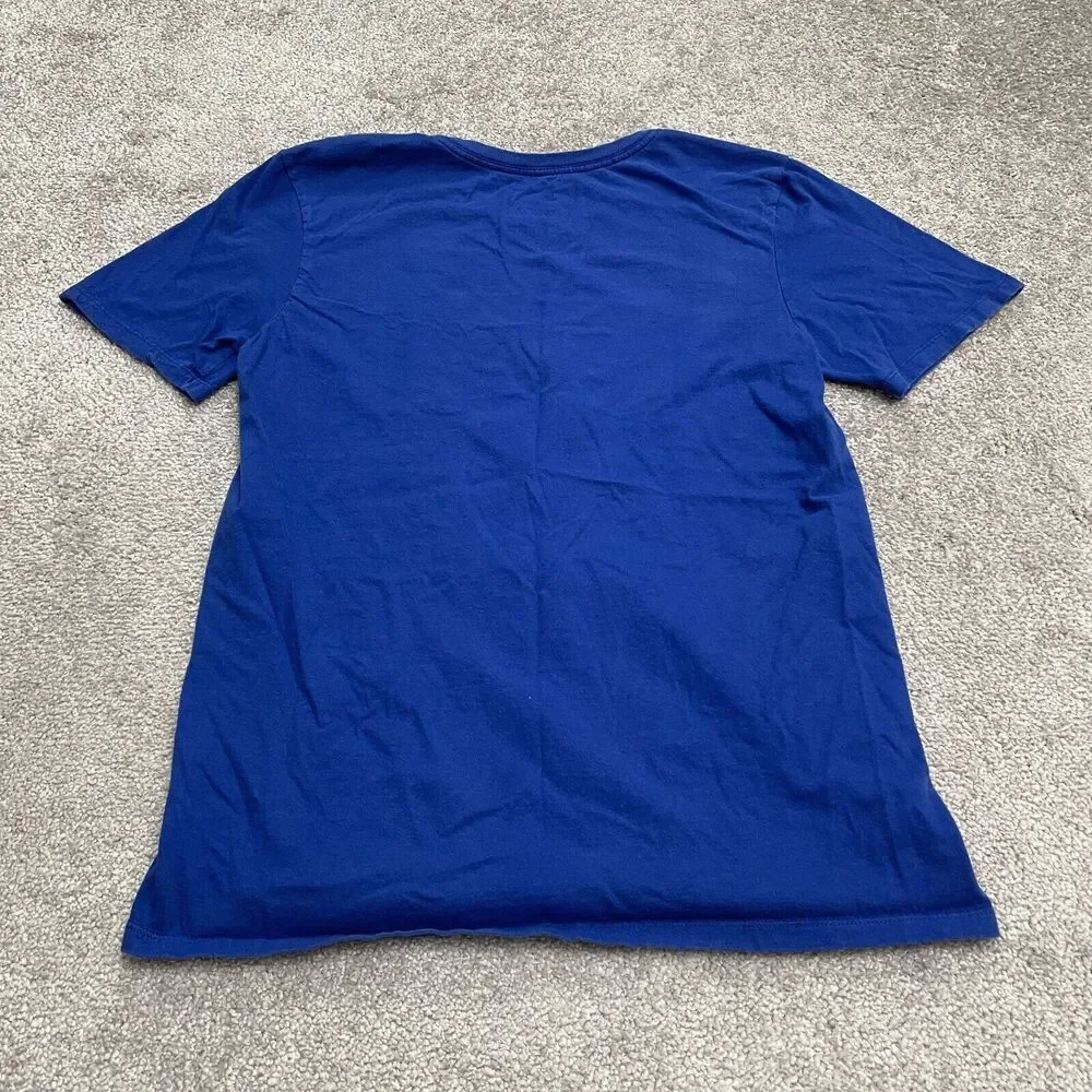 The Nike Tee Athletic Cut Graphic T-Shirt Womens Small Blue Crew Neck Casual Top